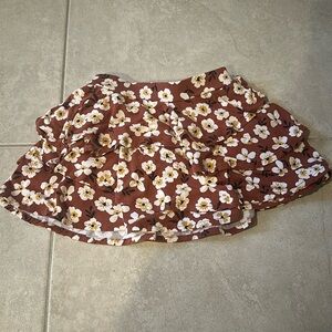 Little Sleepies Play collection skort in discontinued Mocha Blossom print